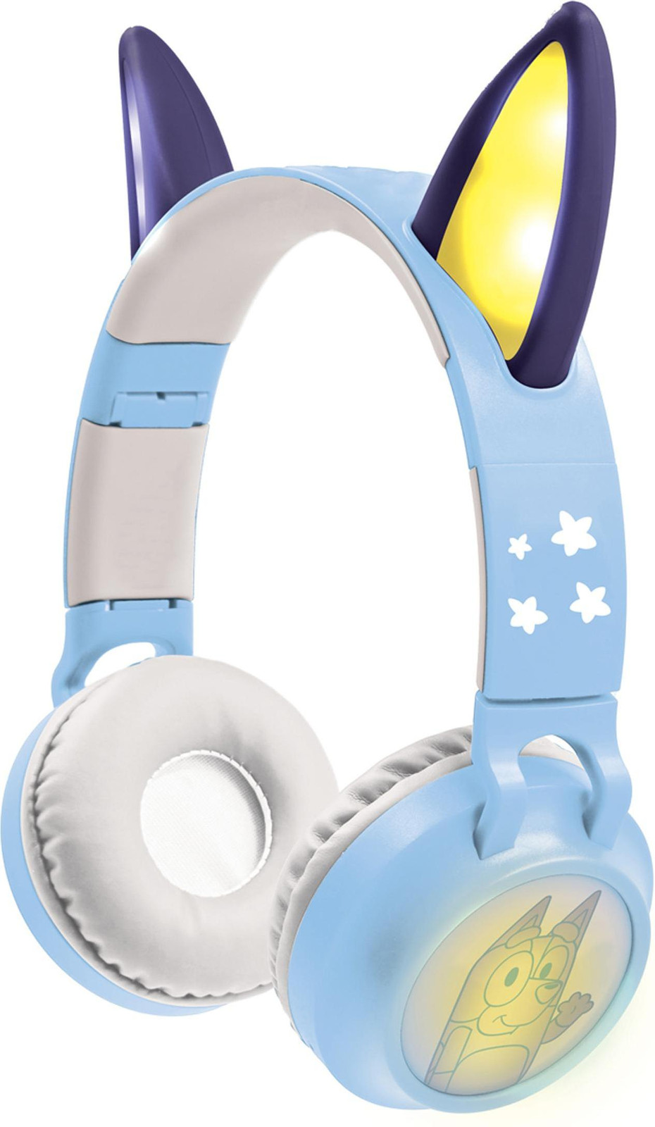 Lexibook Bluey 3D Bluetooth en bedrade hoofdtelefoon met verlichting, opvouwbaar, blauw