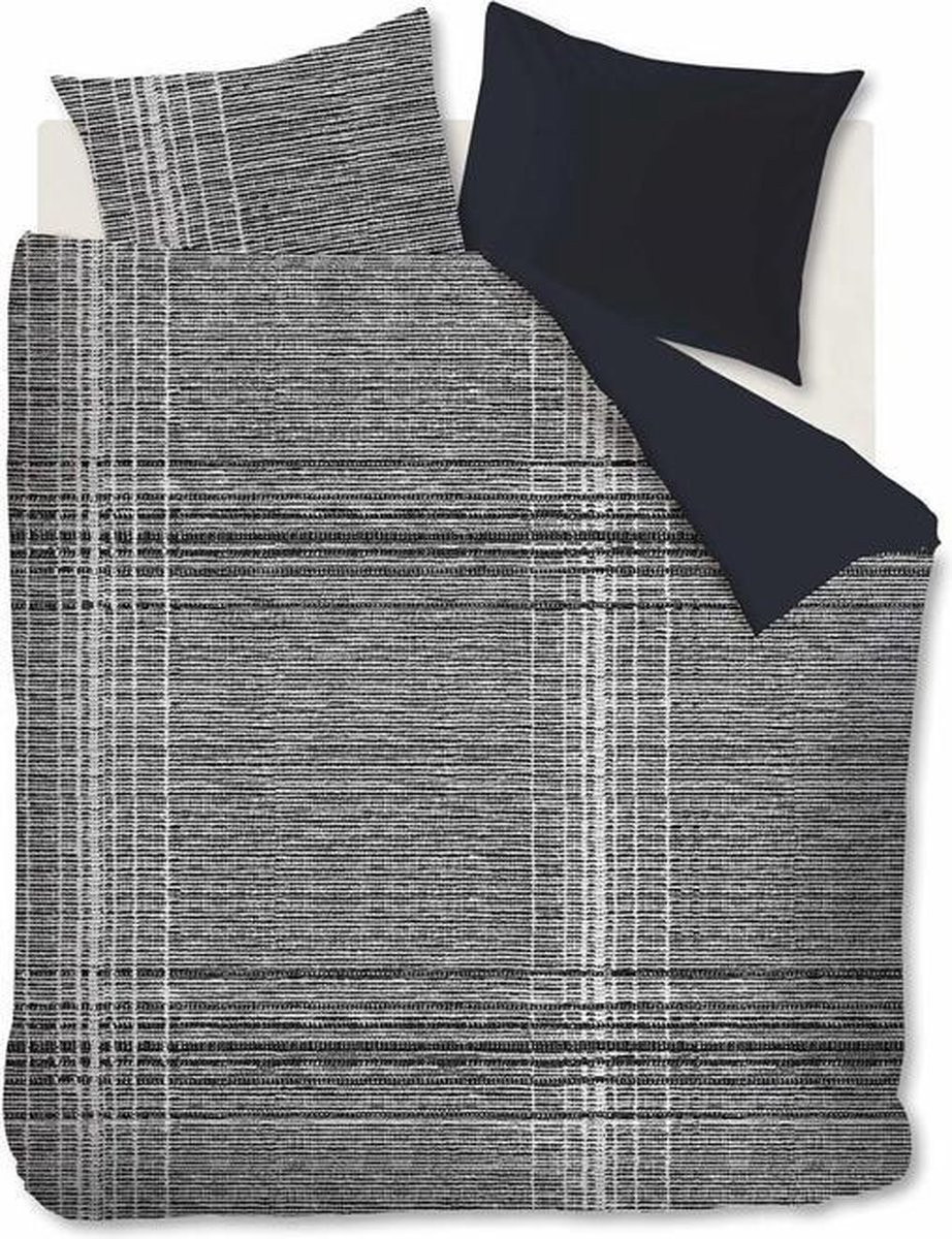Vtwonen Check XL dekbedovertrek Lits-Jumeaux - Zwart - 240 x 220 cm