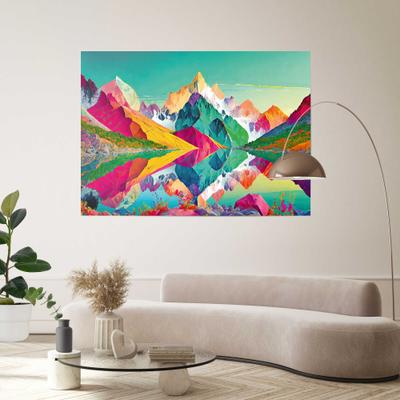 Poster REINDERS "Farbige Berge", bunt (farbe bild(er): mehrfarbig), Bilder, B/H/T: 140cm x 100cm x 0,1cm, Natur, 1 Stk., Papier, Poster, Wohnzimmer - Mehrfarbig - Papier - Berge - 140x100 cm, B:140cm H:100cm T:0,1cm