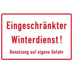 SafetyMarking 11.9775 Hinweisschild Eingeschränkter Winterdienst Aluminium (B x H) 300 mm x 200 mm 1 St.