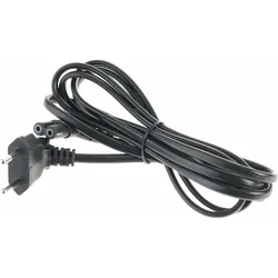 2x Niwotron Netzkabel Euro Double (2 m), Stromkabel, Schwarz