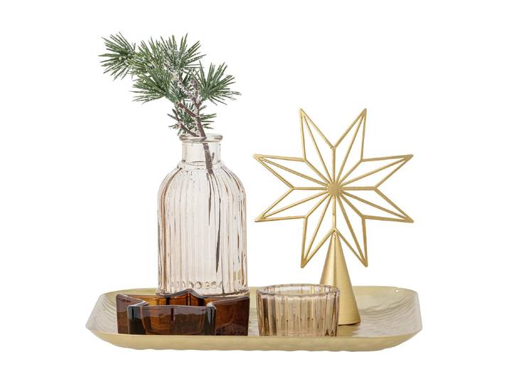 Weihnachtsfigur BLOOMINGVILLE Bloomingville Weihnachtsdeko Sanga 6-teilig , gold, H:21cm, Glas, Dekofiguren, Weihnachtsfigur