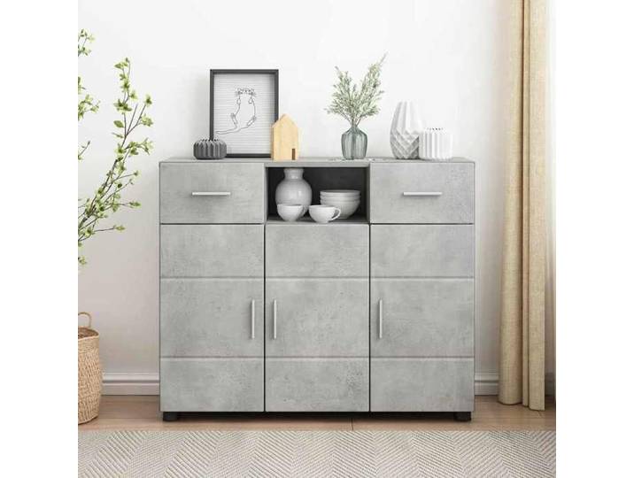 Moderne Buffet Salon Classique - Commode Chambre Elégant Buffet Gris béton 88.5x30.5x73 cm Bois d'ingénierie @FR(985452)