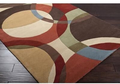 Livabliss Mayflower Handmade Modern Circles Wool Area Rug