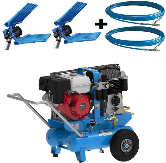 Campagnola MC 660 - Motocompressore a scoppio motore benzina Honda GX270 + 2 abbacchiatori