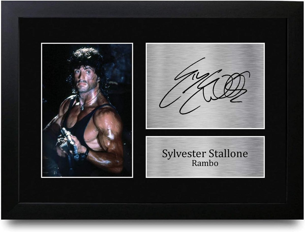 A4 Ingelijste Foto met Gedrukte Handtekening - Filmacteur Memorabilia