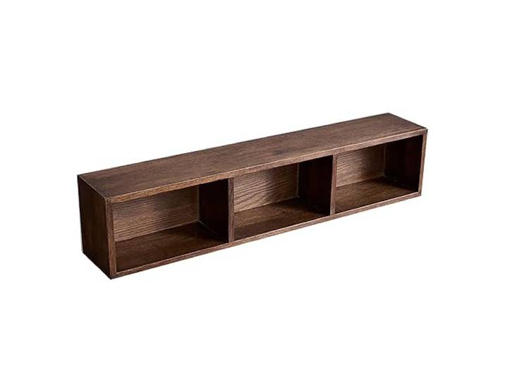 YokiMa Quadratisches schwebendes Regal, schwebende Würfelregale zur Wandaufbewahrung, schwebende Wandregale für Holz, Schlafzimmer, Wohnzimmer, Badezimmer, Küche,Triple