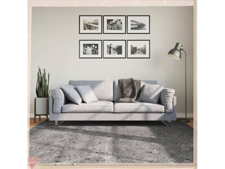Tapis - VINGVO - HUARTE (375004) - Anthracite - 200x200 cm - Antidérapant lavable 30°C