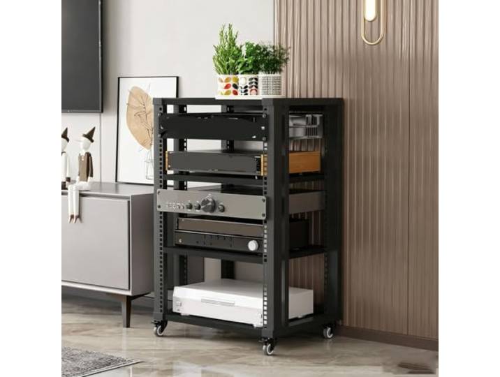 ZSCNYHMT Audio Rack, Verstellbares Mehrstöckiges Regal Audioausrüstung Flexible regalaufteilung, verstärkter rahmen, aufbewahrung für verstärker, receiver und mediengeräte
