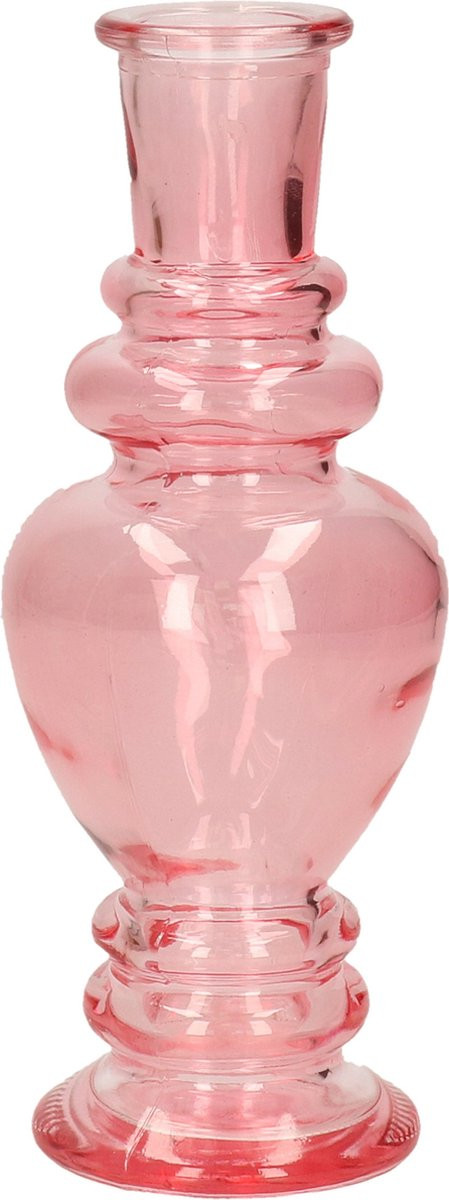 Venice Kaarsen kandelaar - helder roze gekleurd glas - D5,7 x H15 cm