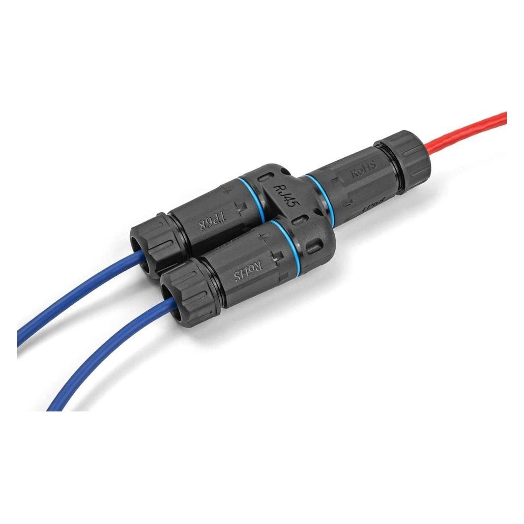 Delock Kabelverbinder RJ45 Buchse zu 2 x RJ45 Buchse Cat.6A wasserfest (Netzwerk Kupplung) (86808)