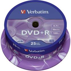 Verbatim 43500 DVD+R Rohling 4.7 GB 25 St. Spindel