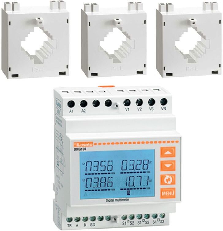 Kit Multimètre Lovato DMG100 + 3 transformateurs 150/5A DMGKIT100150