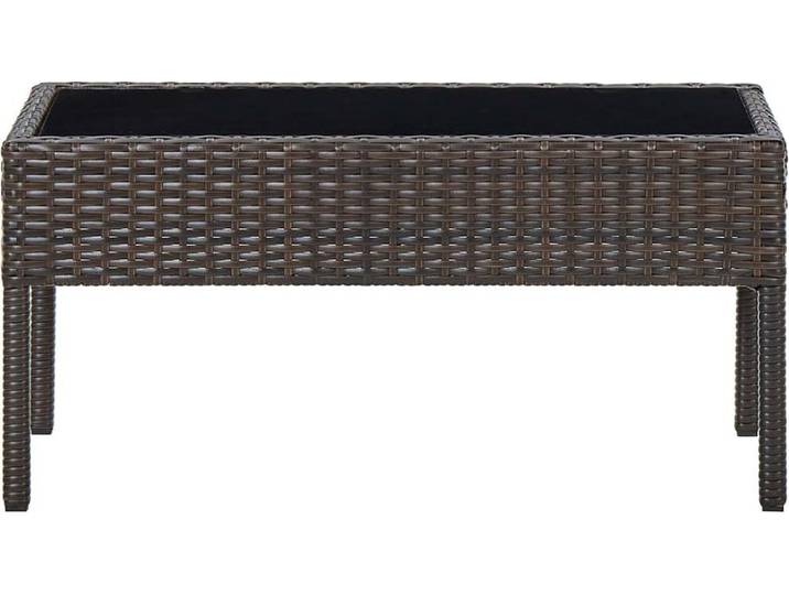 vidaXL Gartentisch Braun 75x40x37 cm Poly Rattan