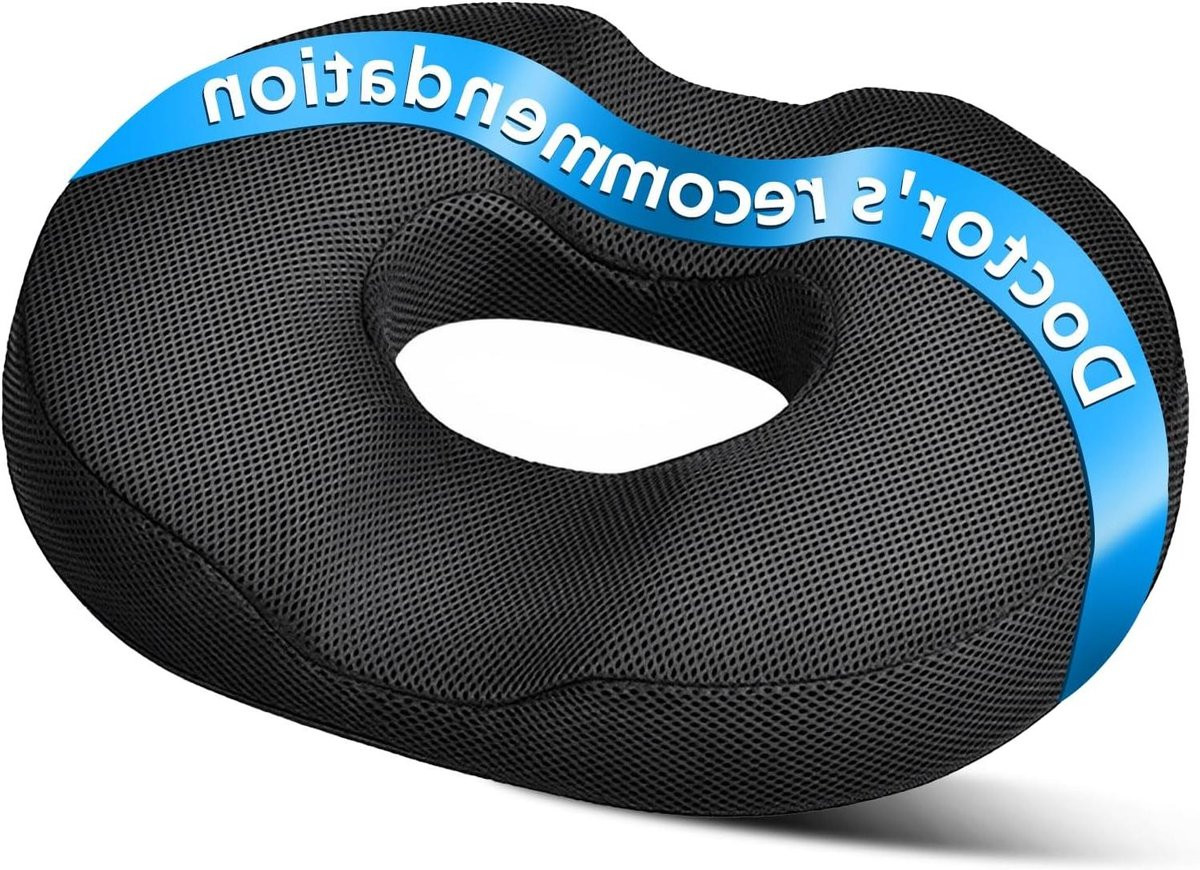 Donut Zadelkussen van Memory Foam - Zwart - Large