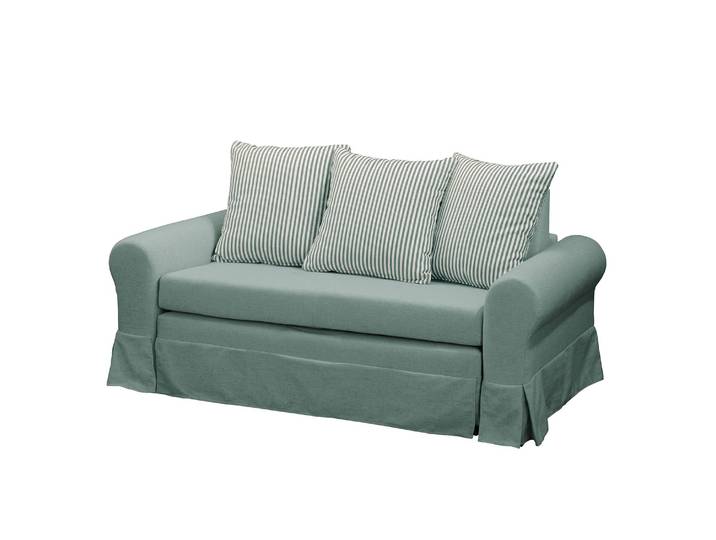 Schlafsofa Larmond Grün/Mintgrau Webstoff Sari / Webstoff Habren 165cm Landhaus