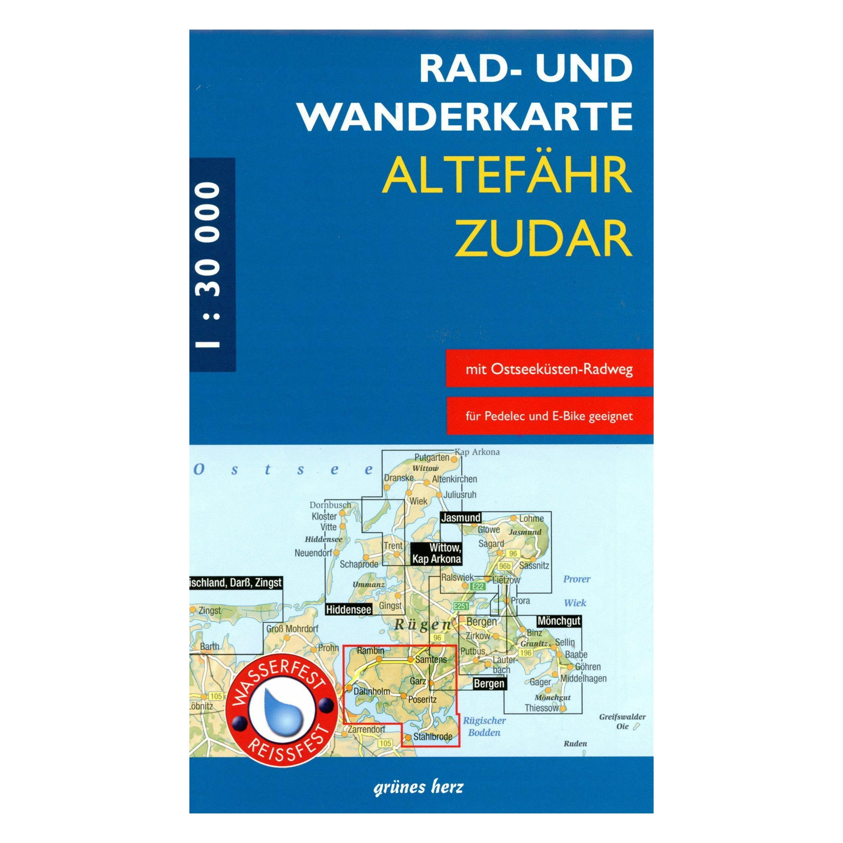 Grünes Herz Rad- und Wanderkarte Altefähr - Zudar (41278539)