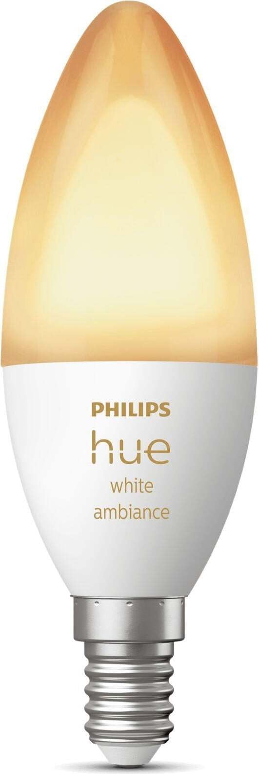 Philips Hue White Ambiance LED kaarslamp E14, 470 lumen