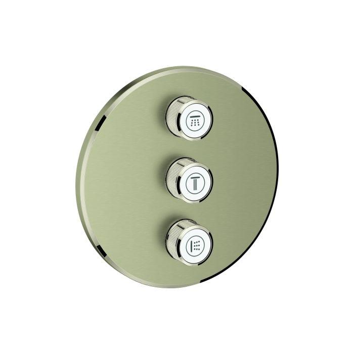 Grohe Grohtherm Smartcontrol Fertigmontageset 29122EN0 nickel gebürstet, rund, UP-Ventil 3-fach