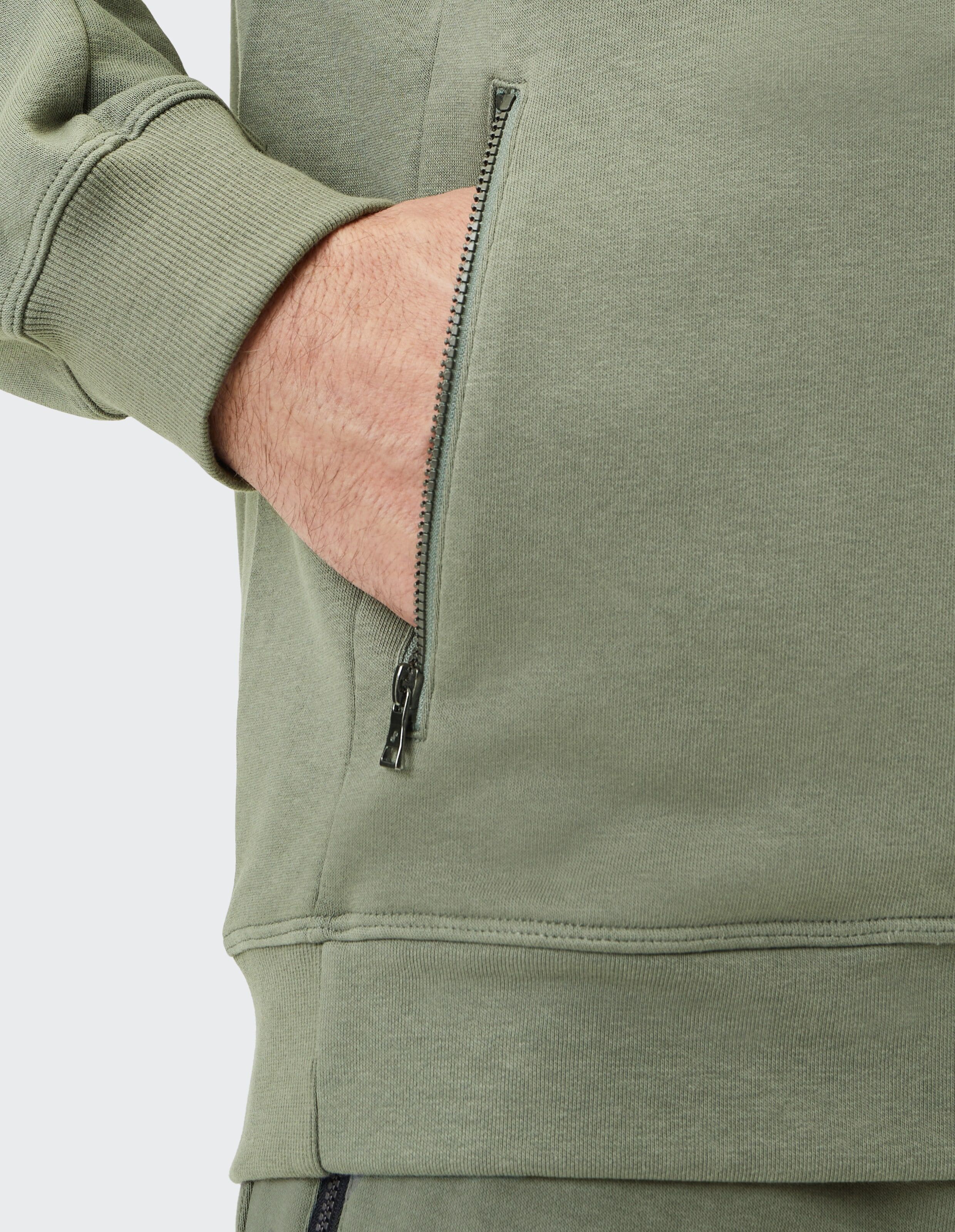 Sweatjacke JOY SPORTSWEAR "H SWEATJACKE RAPHAEL", Herren, Gr. 58, grün (smoky grün), Obermaterial: 70% Baumwolle, 30% Polyester. Futter: 97% Baumwolle, 3% Elasthan, Sweatjacken Sweatjacke, für Erwachsene, mit sportlichem Stil smoky grün 58