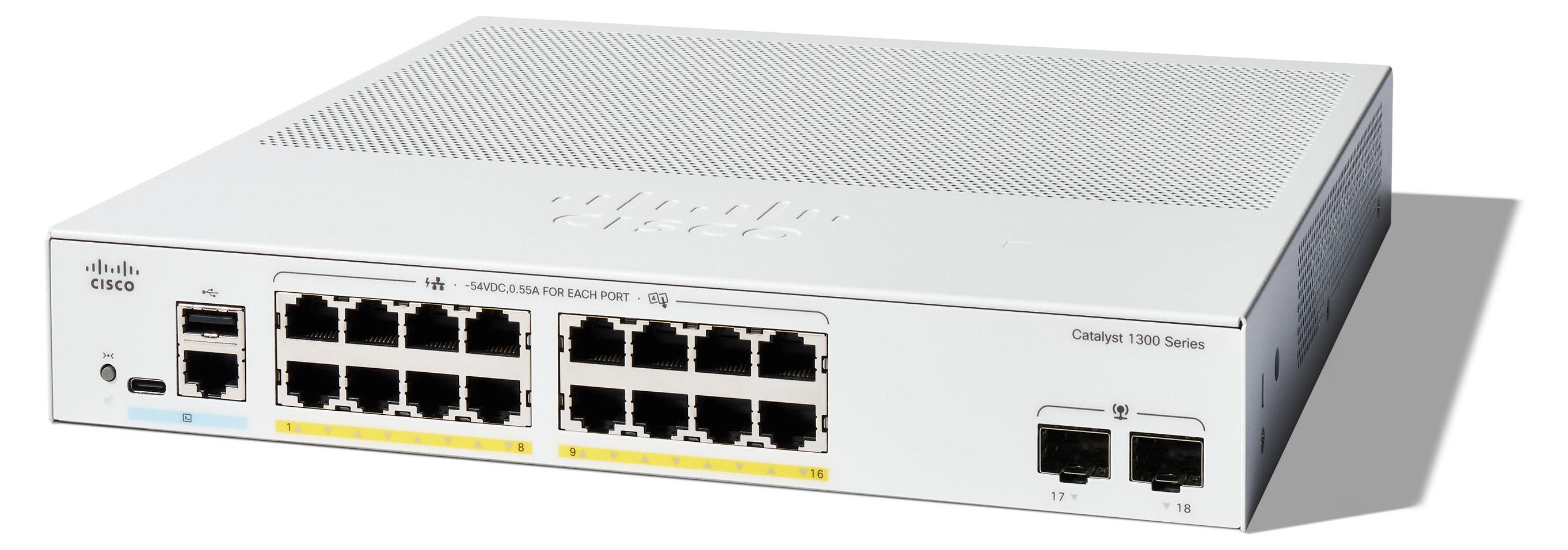 Cisco C1300-16P-2G, Managed, L2/L3, Gigabit Ethernet (10/100/1000)