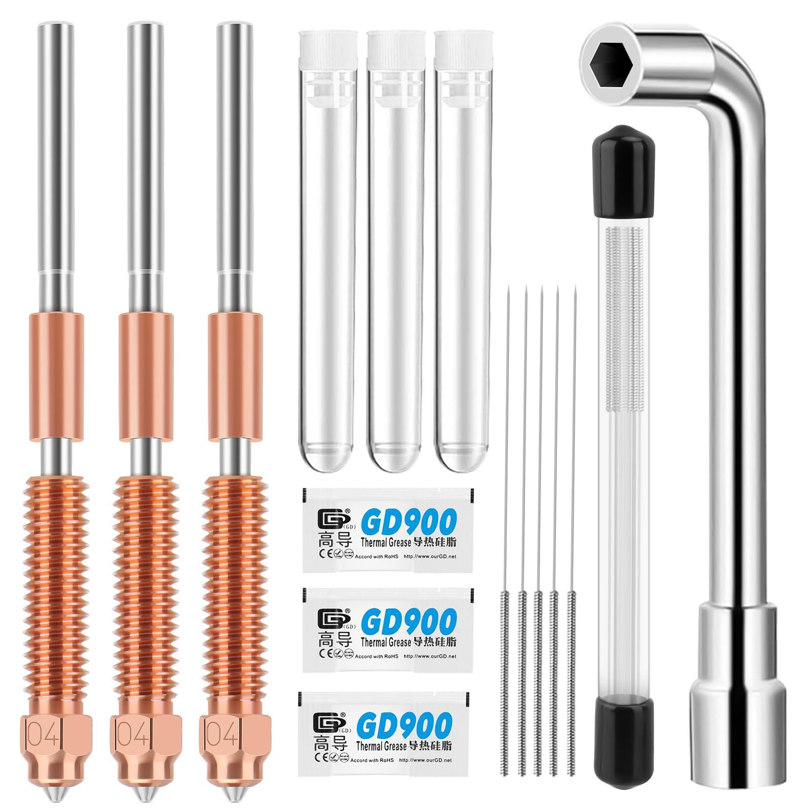 Selius 3D Printer Nozzle Set 0,4 mm met 30 reinigingsnaalden en accessoires