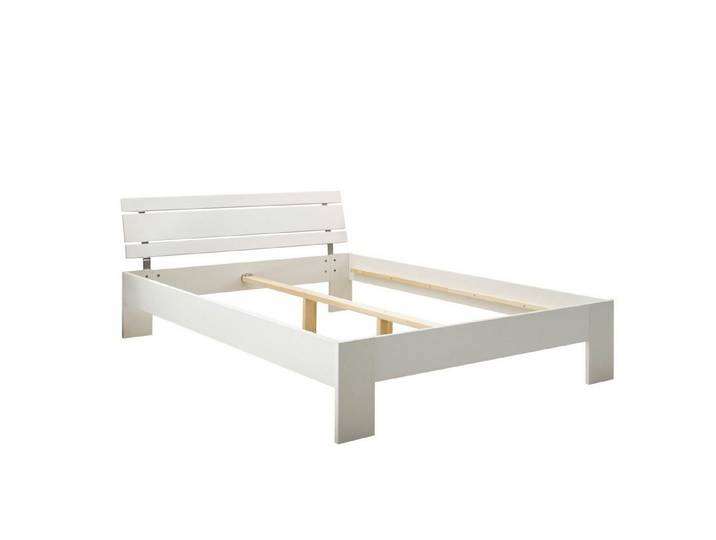 Pol-Power Bett in Weiß HGL. Abmessungen (BxHxT) 145x73x213 cm