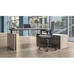 Höhenverstellbarer Schreibtisch Chef Tiboun mit Sideboard