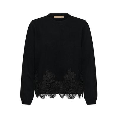 Strickpullover CULTURE "Damen Strickpullover langarm CUJACKLYN", Damen, Gr. L, schwarz (meteorite), Pullover Strickpullover