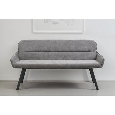 Sitzbank BYLIVING "Rico", grau (dunkelgrau, schwarz), B:160cm H:90cm T:62cm, Stoff, Sitzbänke, Sitzbank, gemütliche Esszimmerbank in 140 oder 160cm, hochwertiger Stoffbezug