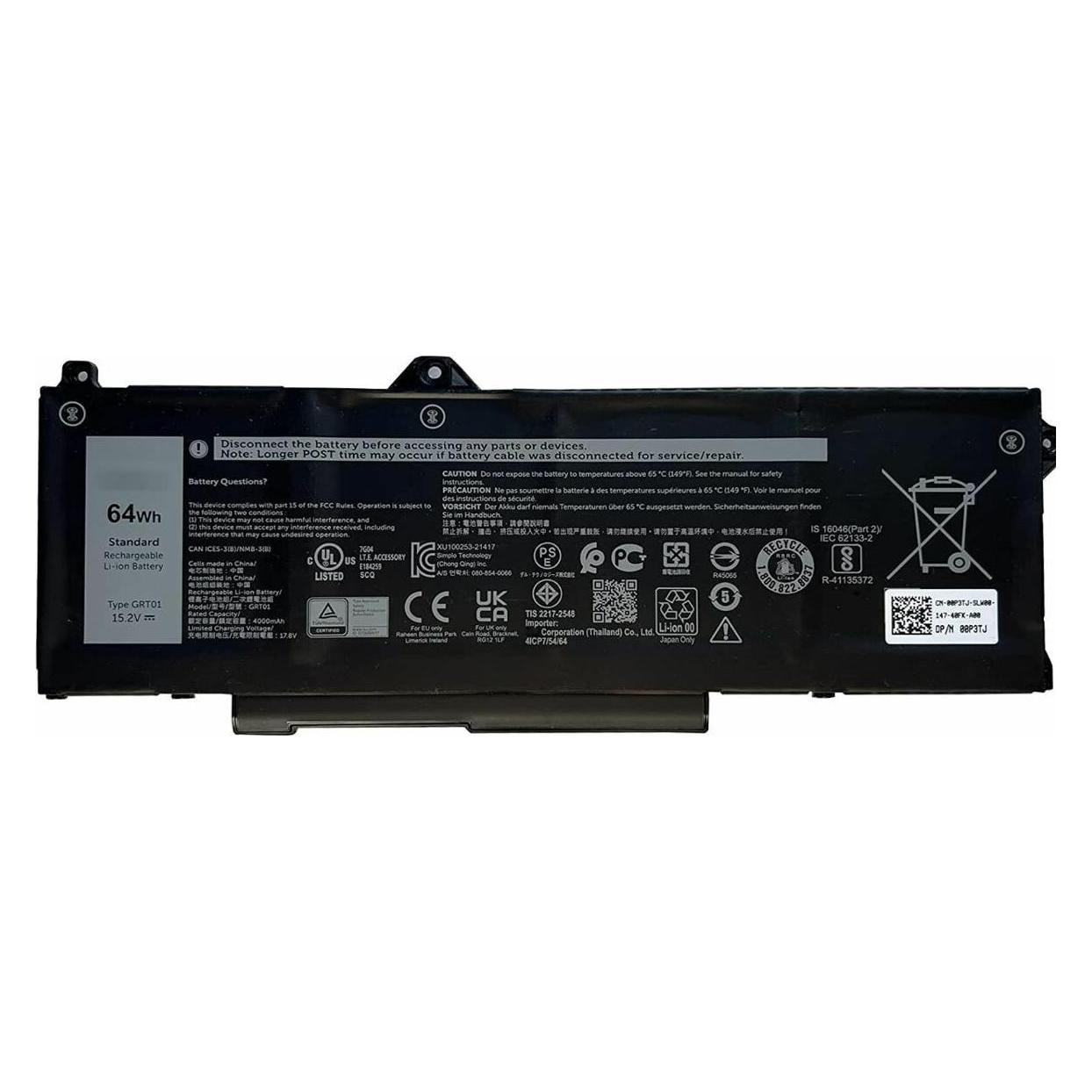 Dell Battery, 64WHR, 4 Cell (4 Zellen, 4000 mAh) (R05P0)