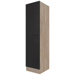 Geschirrschrank Capri Schwarz/Eichefarben