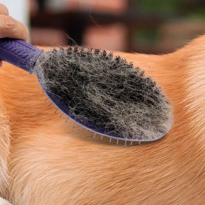 Happy Pet Pantry Double Sided Dog Grooming Brush & Pet Hair Remover Comb For Shedding, Detangling & Massage Double Sided Dog Grooming Brush & Pet Hair Remover Comb For Shedding, Detangling & Massage