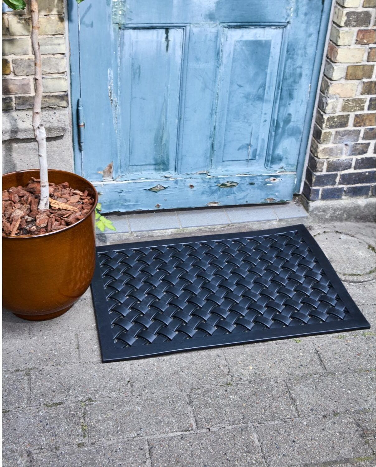 Fussmatte "House Doctor Braid, 90 x 60 cm", schwarz, B:60cm L:90cm, Kunststoff, Teppiche, Fussmatte schwarz B : 60cm 1 Stk., L: 90cm