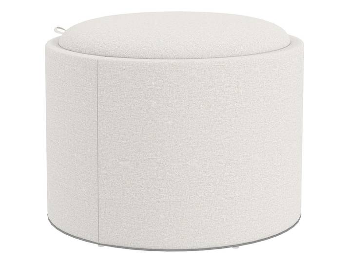 Homcom Sitzhocker Rund mit Polsterung und Stauraum, Klappdeckel, Creme, 56x42x56 cm, Wohnzimmer, Sessel, Hocker & Hockerbänke, Sitzhocker