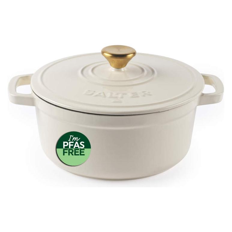 Salter BW13771C Chester 3.4L Cast Iron Casserole Pot 24 cm, Cream (BW13771C)