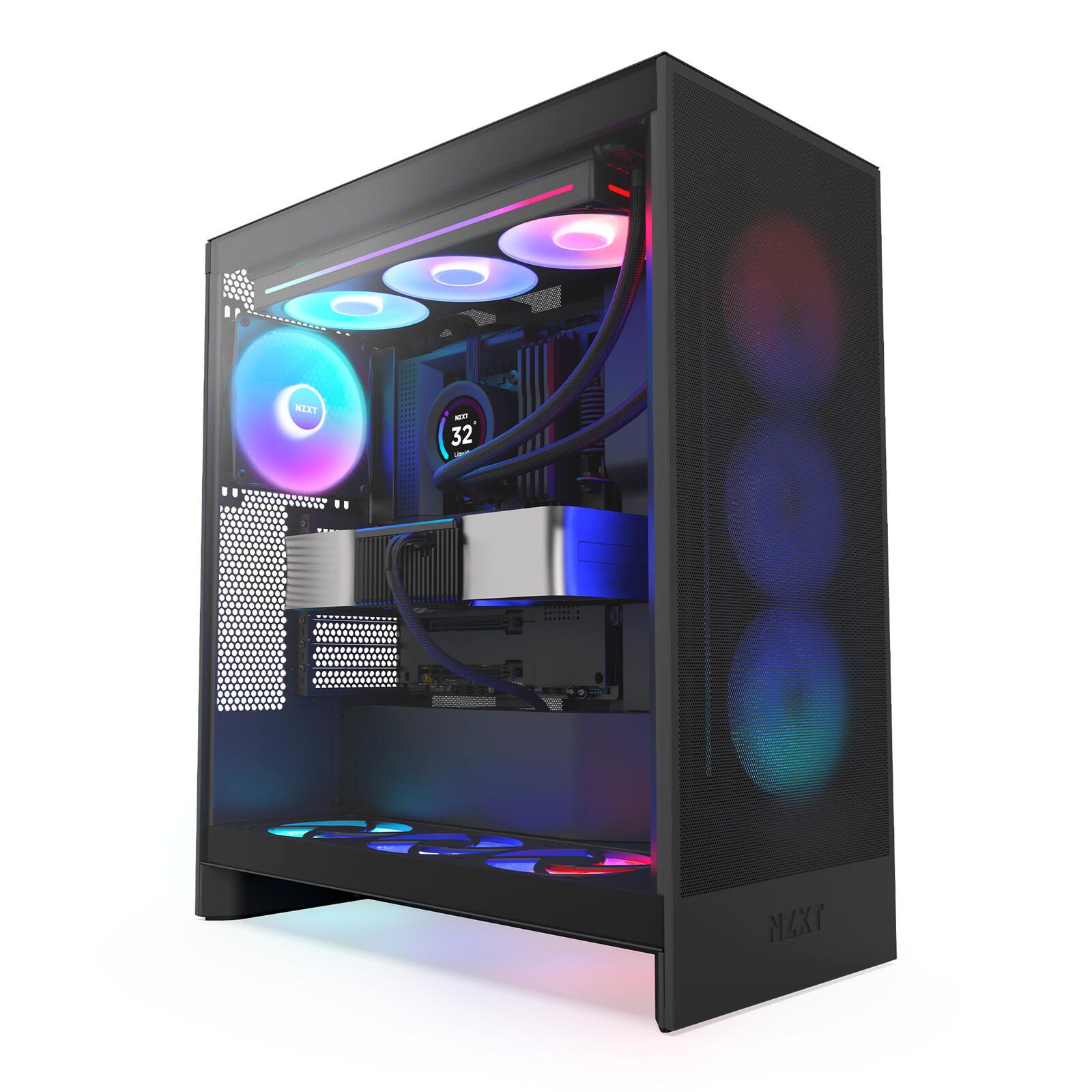 NZXT H7 Flow RGB Mid-Tower-Gehäuse, Schwarz CM-H72FB-R1