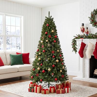 Garvee 6FT Pre-Lit Non‑Flocked Artificial Holiday Christmas Tree, Silk Plants, Christmas Party Decoration