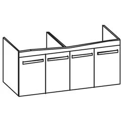 Artiqua 414 Waschtischunterschrank für Sentique 5126D0, 5126D1 Graphit Struktur quer, 414-WU4T-V40-7 414-WU4T-V40-7070-401