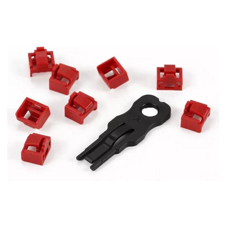 Synergy 21 TP-Stecker TP/RJ45 Blocker Rot 10er Pack mit 1x Sicherheitsschlüssel, Staubschutzkappe, Netzwerk-Sch (ALL-TP-RJ45-BLOCKER-10PCS)
