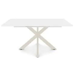 Mäusbacher Esstisch mit Auszug Vitrum 160/210 x 90 cm Glas Weiß 160