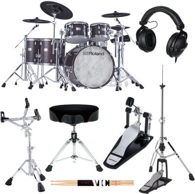 Roland VAD716-GE E-Drum Set Bundle Gloss Ebony