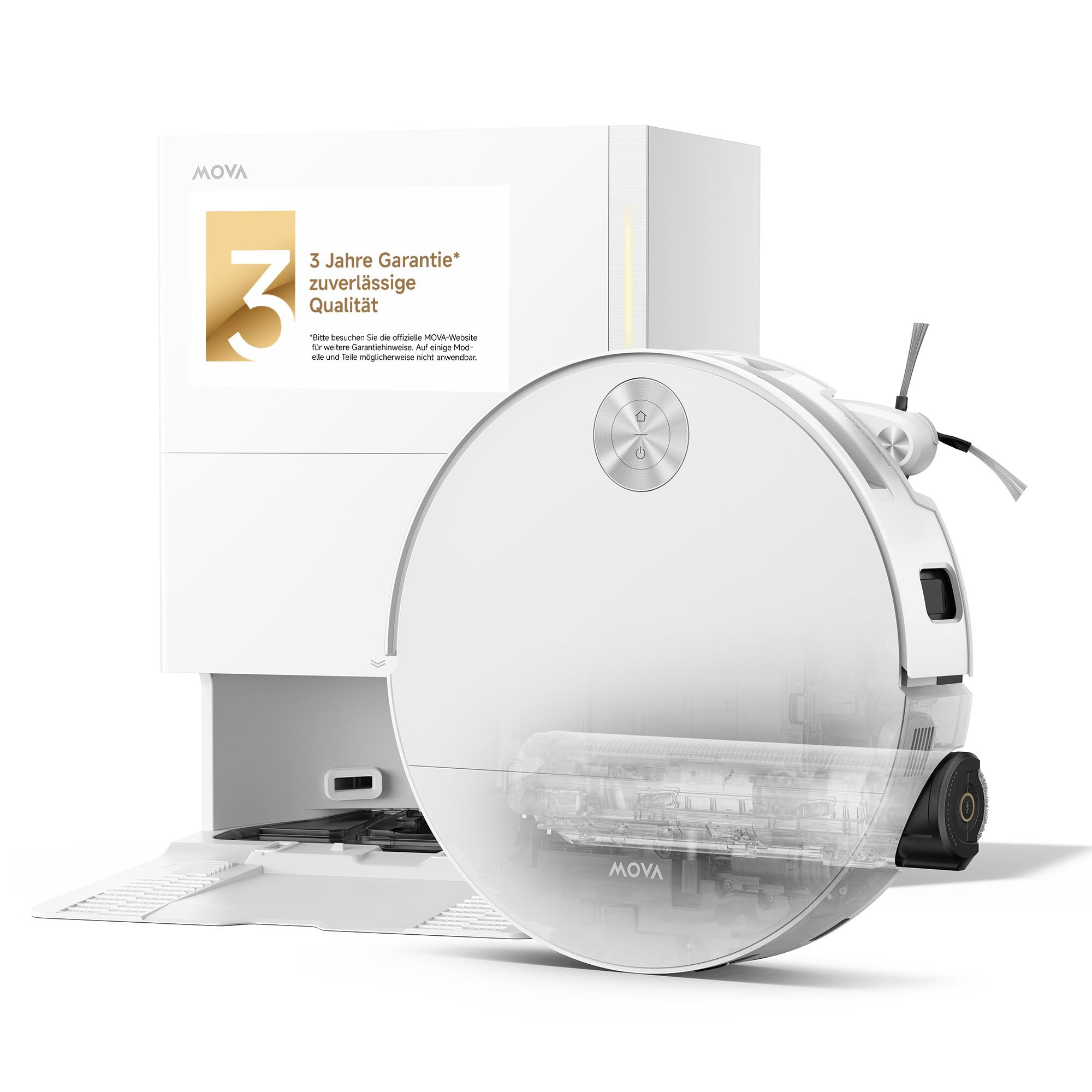 MOVA S70 Roller Saugroboter mit Wischfunktion und Station, 28000Pa, 80°C Heißwasser, Dual-Laser Navigation, 17N Druck, 3.2L Staubbeutel