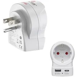 Hama 223479 Reiseadapter EU to US 1x USB-A, 1x USB-C, 20W