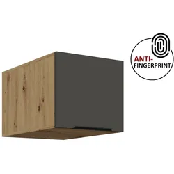 Küchen Aufsatzschrank 40 Küche ARIA Graphite Küchenzeile Anti Fingerprint
