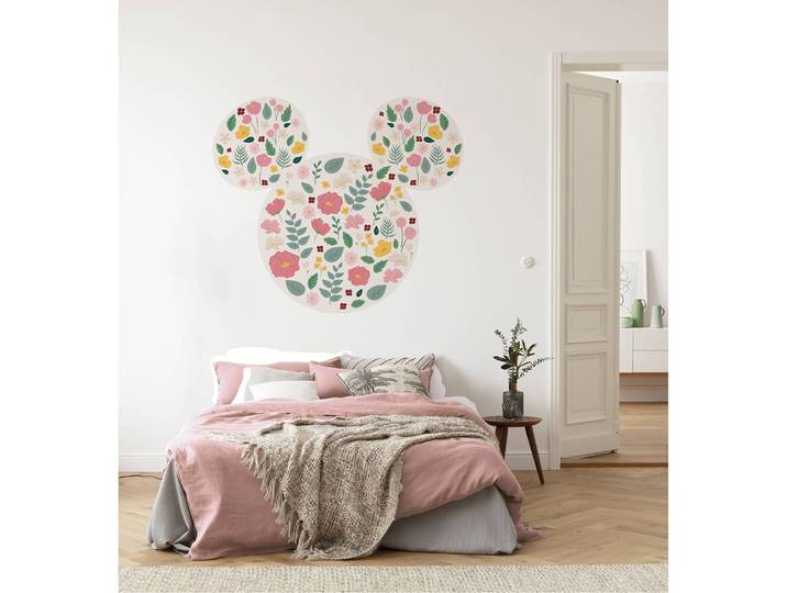 home24 Vlies-fotobehang Mickey Head Wildflowers 127 x 127cm meerdere kleuren