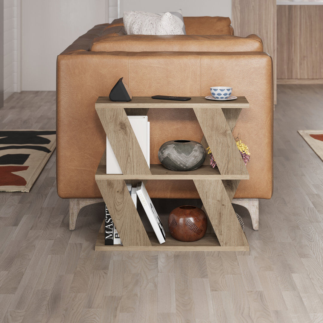 Zipcode Design Adriana Side Table Modern Compact Design for Living Room & Bedroom Mocha 55cm H X 60cm W X 55.88cm D