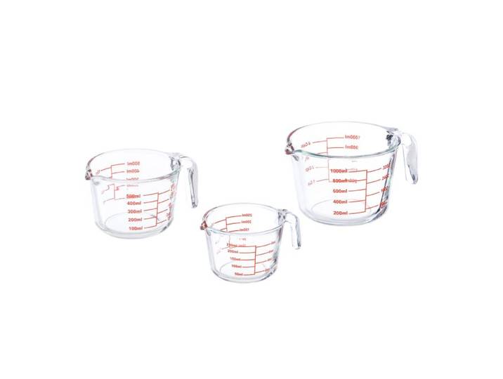 Relaxdays 3-teiliges Messbecher Set aus Glas