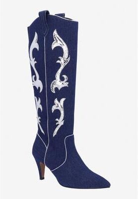 Women's Siera Cowboy Boot by J. Renee in Blue (Size 9 M)