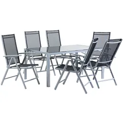 GARTENMÖBEL SET 6-Sitzer Aluminium schwarz Catania